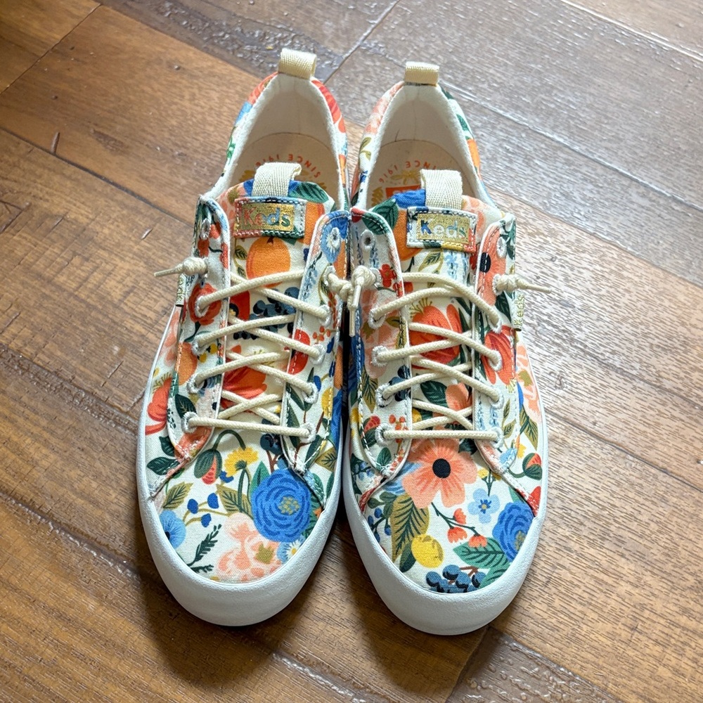 Rifle Paper Co Keds Strawberry Fields Floral Lace-Up Sneakers